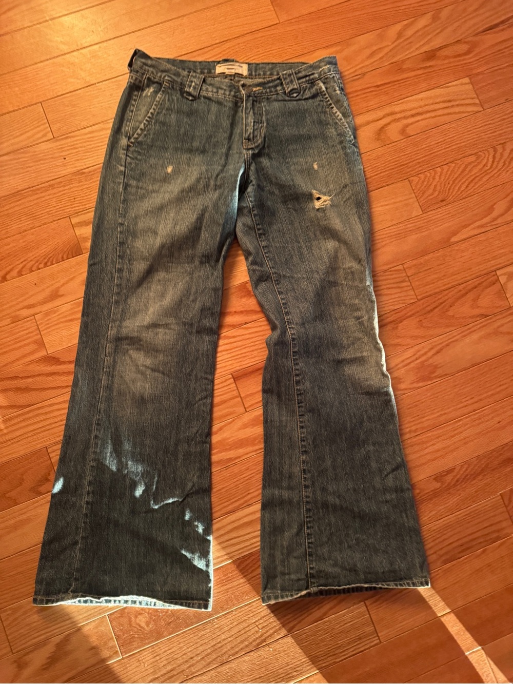 Vintage Abercrombie & Fitch Flare Jeans 4R Distressed Flap Pockets Y2K